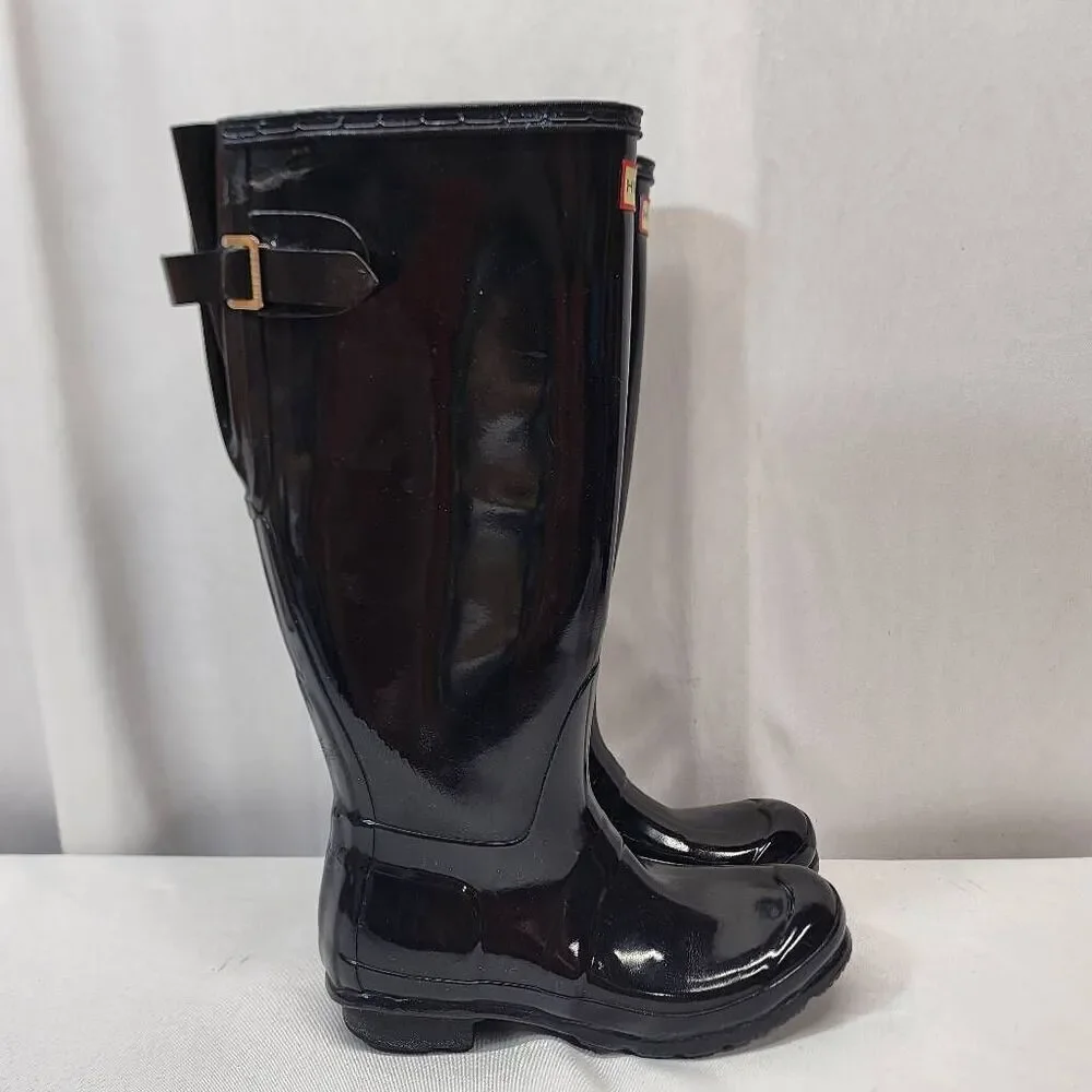 Hunter Original Tall Gloss Rubber Rain Boots Women's US 6